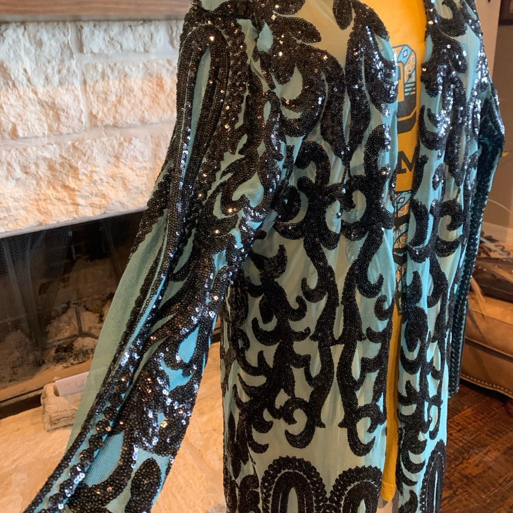 Southern Fried Chics Blue Lace Top